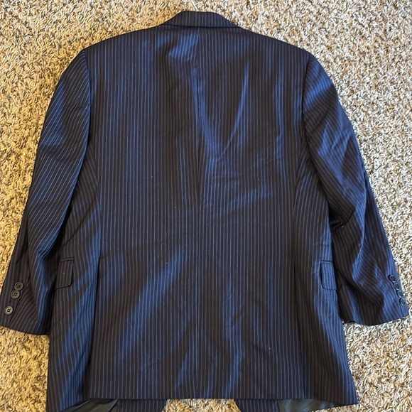 Loro Piano Blue Pinstripe Sport Jacket Blazer Men by Daniel Cremieux Size 38S - Picture 8 of 15